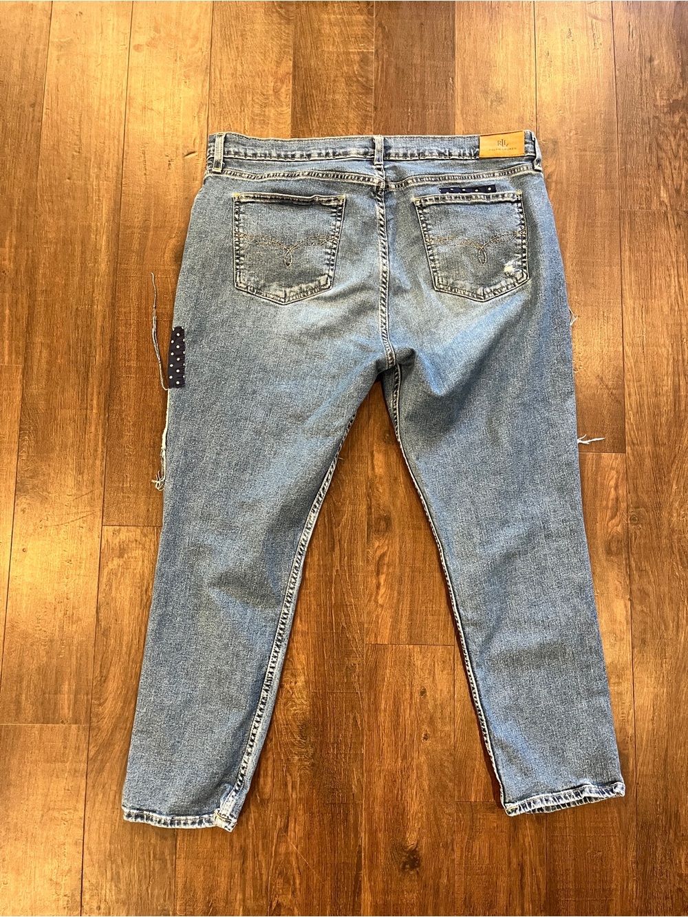 Polo Ralph Lauren Women's Patchwork Boyfriend Crop Jeans Size 16 - Picture 5 of 6